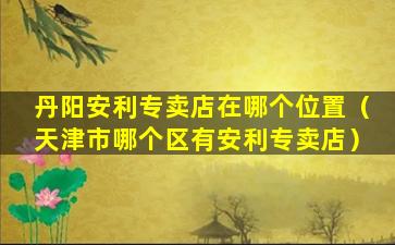 丹阳安利专卖店在哪个位置（天津市哪个区有安利专卖店）