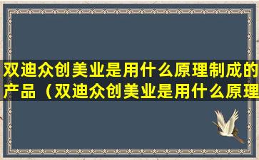 双迪众创美业是用什么原理制成的产品（双迪众创美业是用什么原理制成的产品呢）