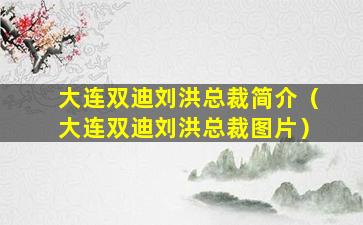 大连双迪刘洪总裁简介（大连双迪刘洪总裁图片）