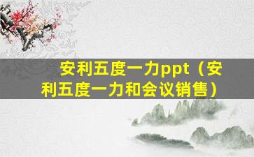 安利五度一力ppt（安利五度一力和会议销售）