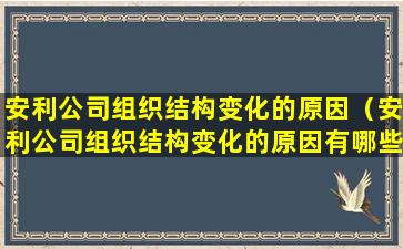 安利公司组织结构变化的原因（安利公司组织结构变化的原因有哪些）