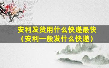 安利发货用什么快递最快（安利一般发什么快递）