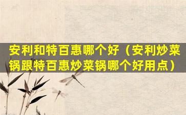 安利和特百惠哪个好（安利炒菜锅跟特百惠炒菜锅哪个好用点）