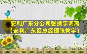安利广东分公司张携宇调离（安利广东区总经理张隽宇）