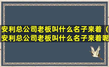 安利总公司老板叫什么名子来着（安利总公司老板叫什么名子来着呢）