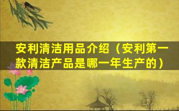 安利清洁用品介绍（安利第一款清洁产品是哪一年生产的）