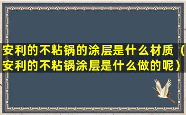 安利的不粘锅的涂层是什么材质（安利的不粘锅涂层是什么做的呢）