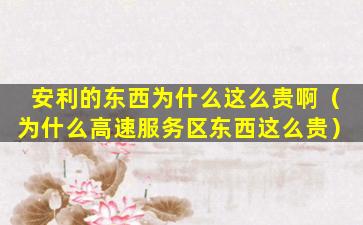 安利的东西为什么这么贵啊（为什么高速服务区东西这么贵）