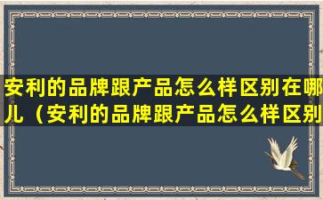 安利的品牌跟产品怎么样区别在哪儿（安利的品牌跟产品怎么样区别在哪儿呢）