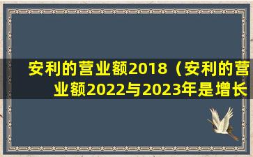 安利的营业额2018（安利的营业额2022与2023年是增长还是减少）