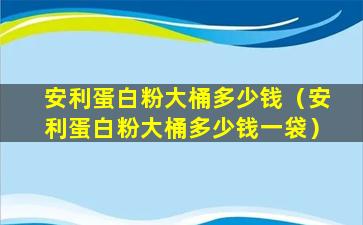 安利蛋白粉大桶多少钱（安利蛋白粉大桶多少钱一袋）