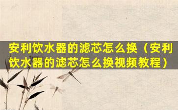 安利饮水器的滤芯怎么换（安利饮水器的滤芯怎么换视频教程）