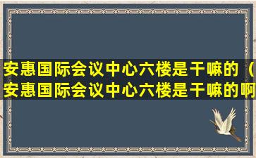 安惠国际会议中心六楼是干嘛的（安惠国际会议中心六楼是干嘛的啊）