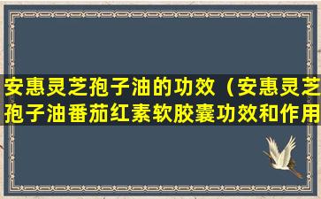 安惠灵芝孢子油的功效（安惠灵芝孢子油番茄红素软胶囊功效和作用）
