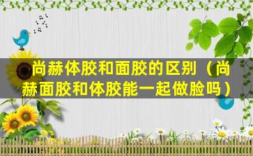 尚赫体胶和面胶的区别（尚赫面胶和体胶能一起做脸吗）