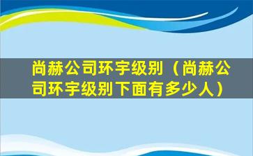 尚赫公司环宇级别（尚赫公司环宇级别下面有多少人）