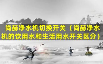 尚赫净水机切换开关（尚赫净水机的饮用水和生活用水开关区分）