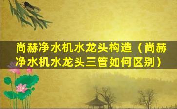 尚赫净水机水龙头构造（尚赫净水机水龙头三管如何区别）