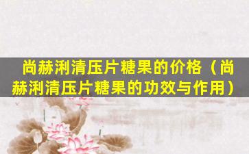 尚赫浰清压片糖果的价格（尚赫浰清压片糖果的功效与作用）