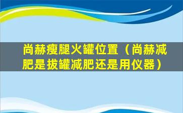 尚赫瘦腿火罐位置（尚赫减肥是拔罐减肥还是用仪器）