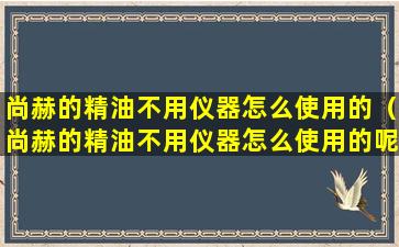 尚赫的精油不用仪器怎么使用的（尚赫的精油不用仪器怎么使用的呢）