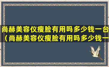 尚赫美容仪瘦脸有用吗多少钱一台（尚赫美容仪瘦脸有用吗多少钱一台啊）