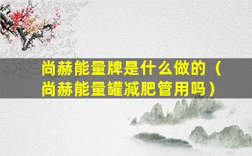 尚赫能量牌是什么做的（尚赫能量罐减肥管用吗）