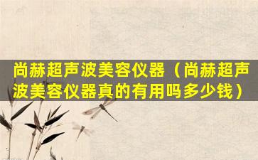 尚赫超声波美容仪器（尚赫超声波美容仪器真的有用吗多少钱）