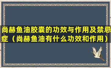 尚赫鱼油胶囊的功效与作用及禁忌症（尚赫鱼油有什么功效和作用）