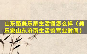 山东路美乐家生活馆怎么样（美乐家山东济南生活馆营业时间）