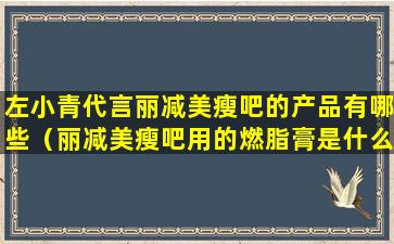 左小青代言丽减美瘦吧的产品有哪些（丽减美瘦吧用的燃脂膏是什么牌子的）