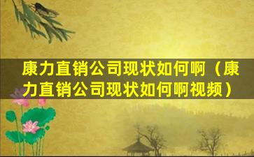 康力直销公司现状如何啊（康力直销公司现状如何啊视频）