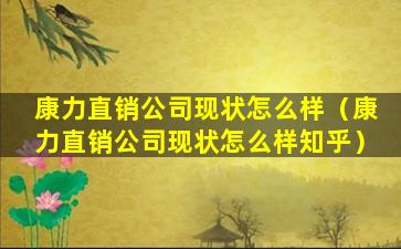 康力直销公司现状怎么样（康力直销公司现状怎么样知乎）