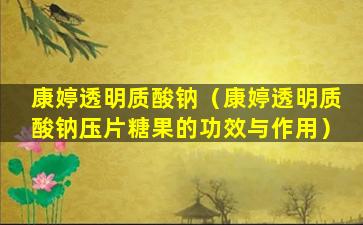 康婷透明质酸钠（康婷透明质酸钠压片糖果的功效与作用）