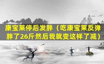 康宝莱停后发胖（吃康宝莱反弹胖了26斤然后我就变这样了减）