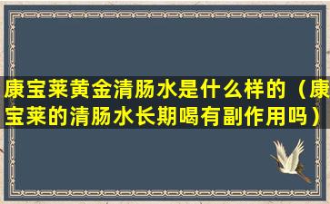 康宝莱黄金清肠水是什么样的（康宝莱的清肠水长期喝有副作用吗）