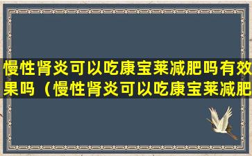 慢性肾炎可以吃康宝莱减肥吗有效果吗（慢性肾炎可以吃康宝莱减肥吗有效果吗知乎）