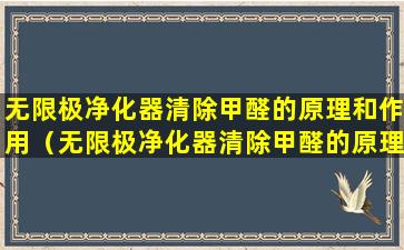 无限极净化器清除甲醛的原理和作用（无限极净化器清除甲醛的原理和作用是什么）