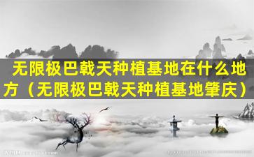 无限极巴戟天种植基地在什么地方（无限极巴戟天种植基地肇庆）