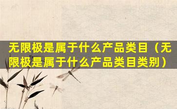 无限极是属于什么产品类目（无限极是属于什么产品类目类别）