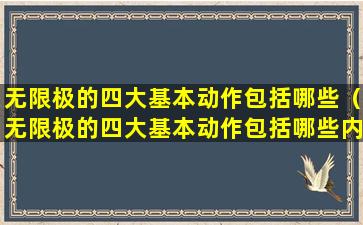 无限极的四大基本动作包括哪些（无限极的四大基本动作包括哪些内容）
