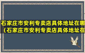 石家庄市安利专卖店具体地址在哪（石家庄市安利专卖店具体地址在哪儿）