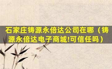 石家庄铸源永倍达公司在哪（铸源永倍达电子商城!可信任吗）