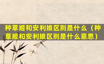 种草姬和安利娘区别是什么（种草姬和安利娘区别是什么意思）