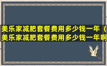 美乐家减肥套餐费用多少钱一年（美乐家减肥套餐费用多少钱一年啊）