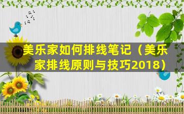 美乐家如何排线笔记（美乐家排线原则与技巧2018）