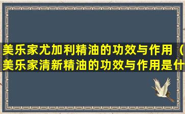 美乐家尤加利精油的功效与作用（美乐家清新精油的功效与作用是什么）