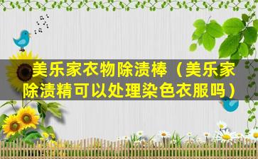 美乐家衣物除渍棒（美乐家除渍精可以处理染色衣服吗）
