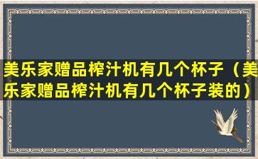 美乐家赠品榨汁机有几个杯子（美乐家赠品榨汁机有几个杯子装的）