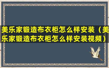 美乐家锻造布衣柜怎么样安装（美乐家锻造布衣柜怎么样安装视频）